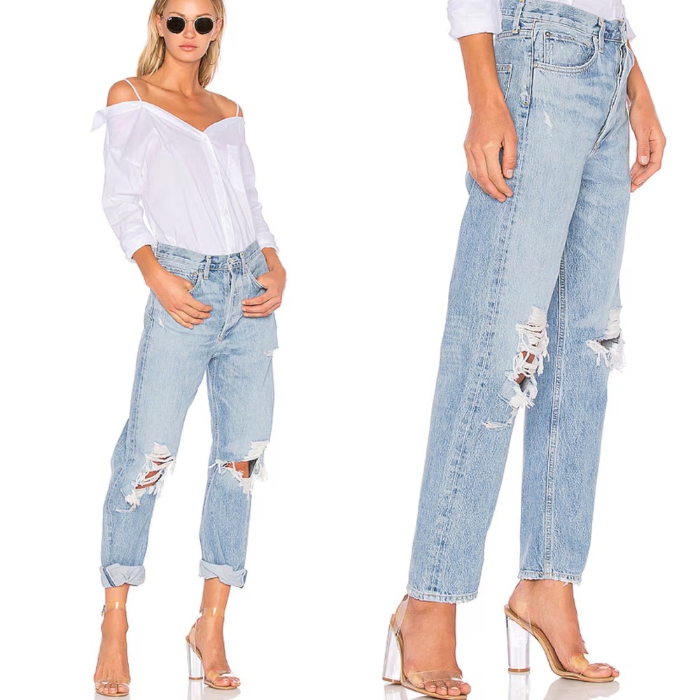AGOLDE 90s Mid Rise Loose Fit Blue Jeans Womens Size‎ 26 Fall Out Aritiza Denim
